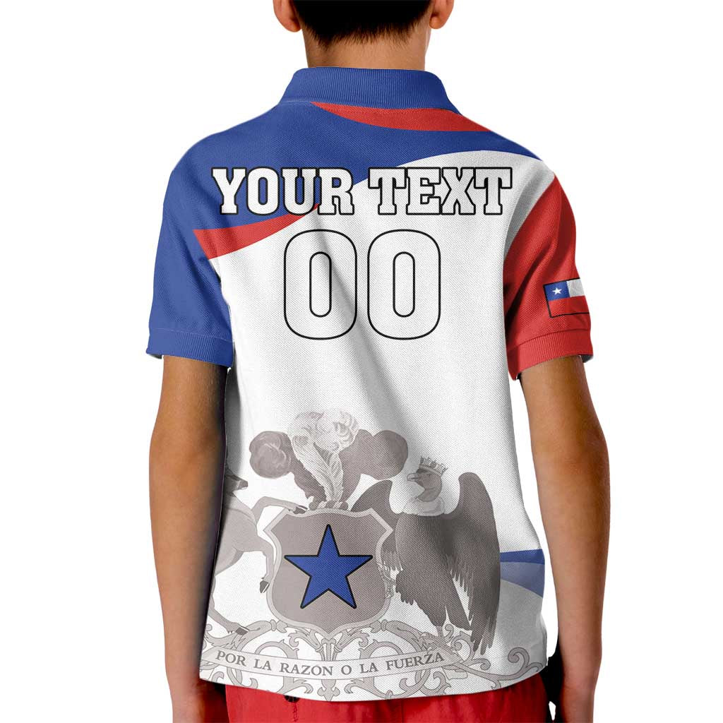Custom Fiestas Patrias Chile Kid Polo Shirt Coat Of Arms - Wonder Print Shop