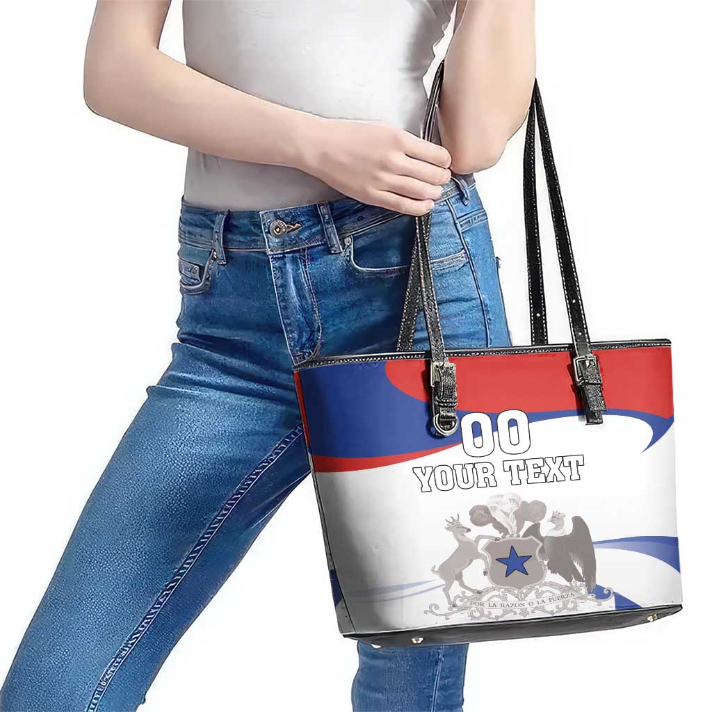 Custom Fiestas Patrias Chile Leather Tote Bag Coat Of Arms - Wonder Print Shop
