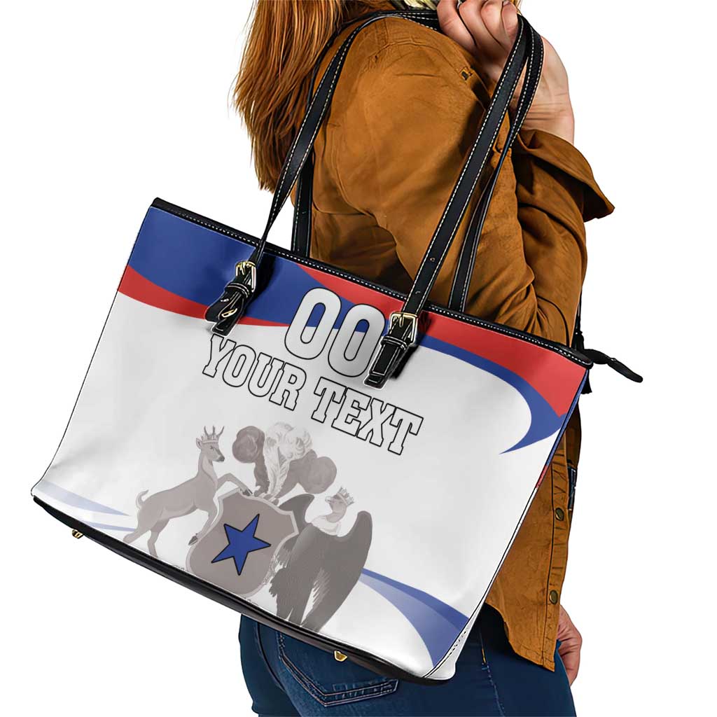 Custom Fiestas Patrias Chile Leather Tote Bag Coat Of Arms - Wonder Print Shop