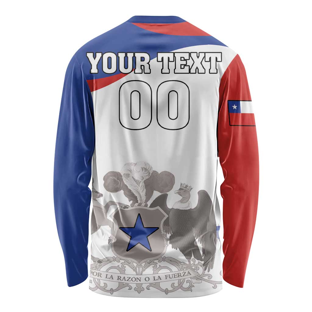 Custom Fiestas Patrias Chile Long Sleeve Shirt Coat Of Arms - Wonder Print Shop