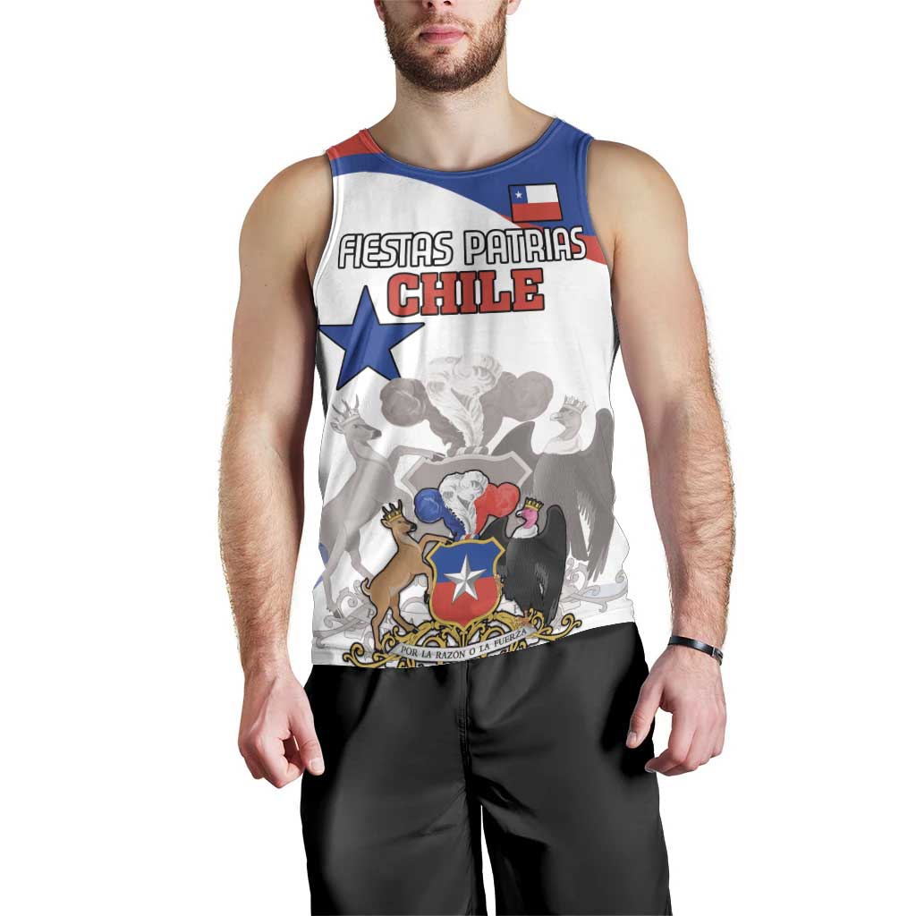 Custom Fiestas Patrias Chile Men Tank Top Coat Of Arms - Wonder Print Shop