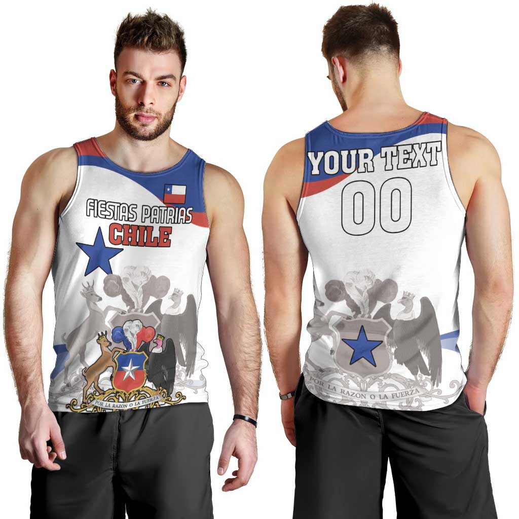 Custom Fiestas Patrias Chile Men Tank Top Coat Of Arms - Wonder Print Shop