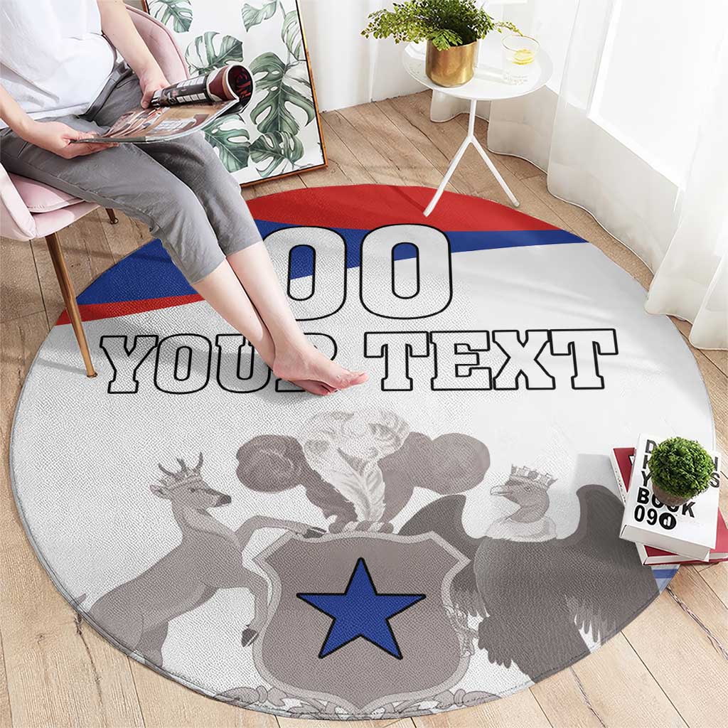 Custom Fiestas Patrias Chile Round Carpet Coat Of Arms