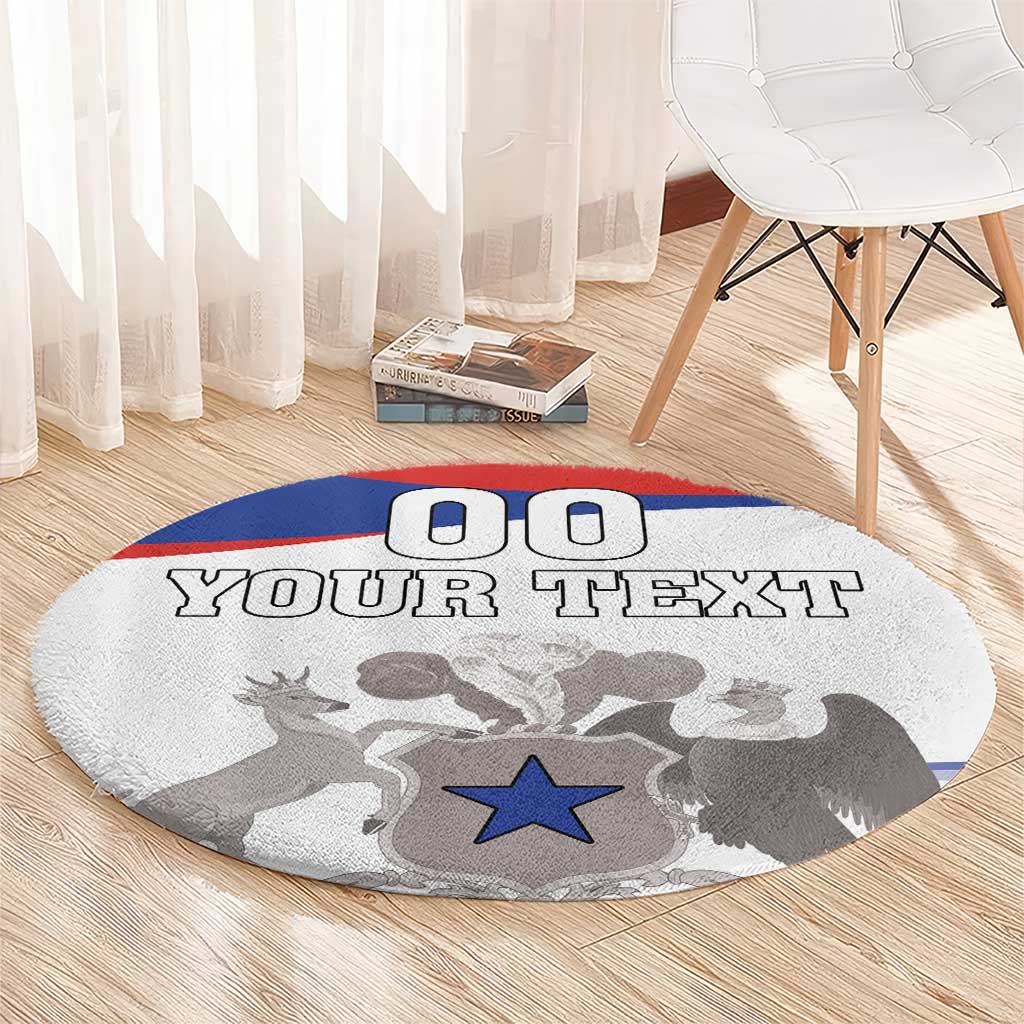 Custom Fiestas Patrias Chile Round Carpet Coat Of Arms