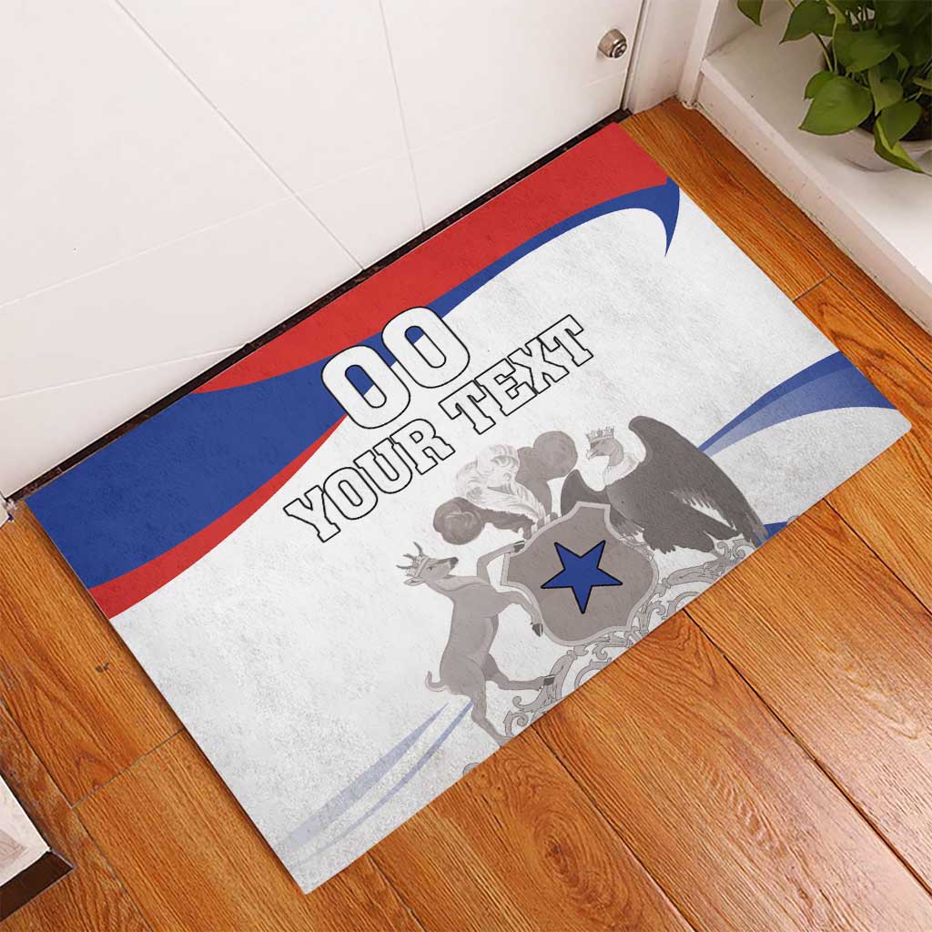 Custom Fiestas Patrias Chile Rubber Doormat Coat Of Arms - Wonder Print Shop