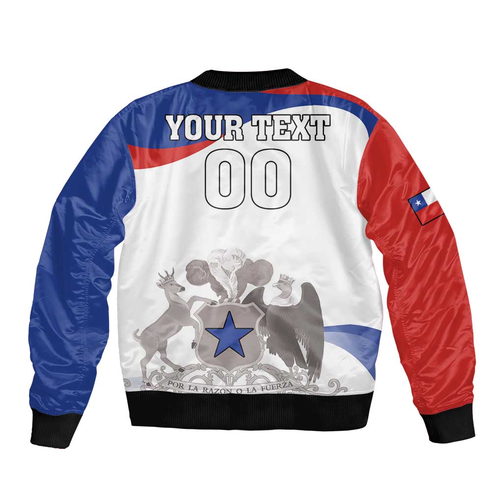 Custom Fiestas Patrias Chile Sleeve Zip Bomber Jacket Coat Of Arms - Wonder Print Shop