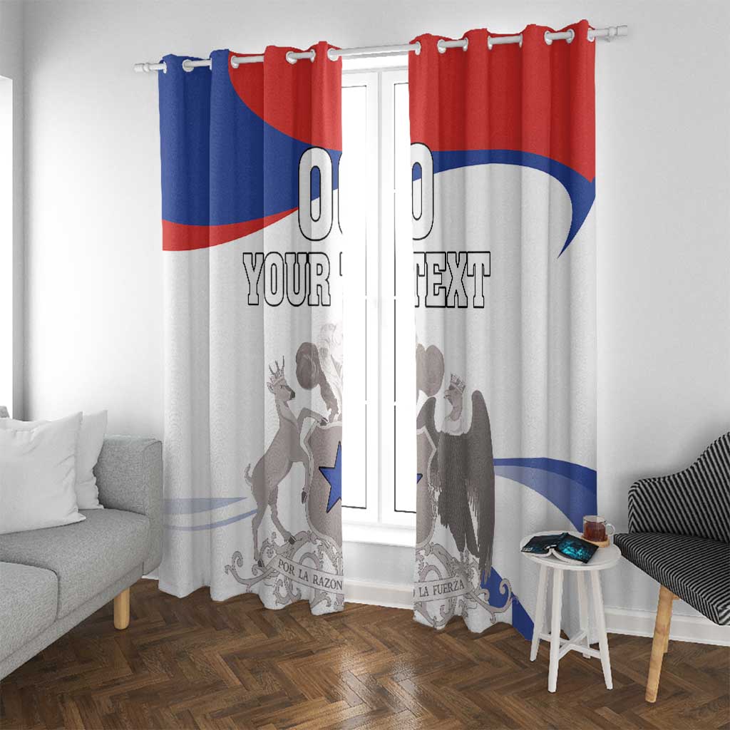 Custom Fiestas Patrias Chile Window Curtain Coat Of Arms - Wonder Print Shop