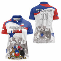 Custom Fiestas Patrias Chile Women Polo Shirt Coat Of Arms - Wonder Print Shop