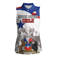 Custom Fiestas Patrias Chile Women Sleeveless Polo Shirt Coat Of Arms - Wonder Print Shop
