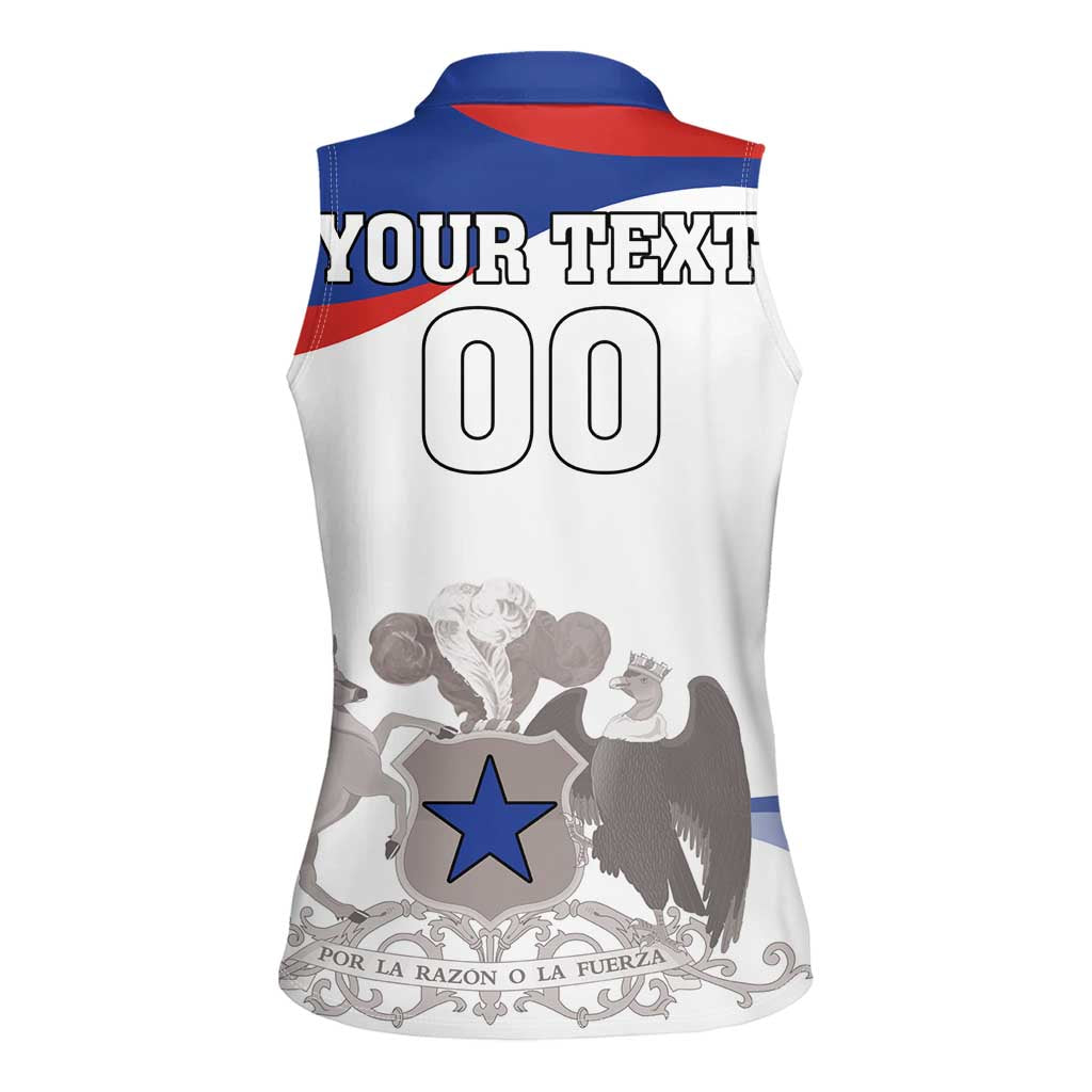 Custom Fiestas Patrias Chile Women Sleeveless Polo Shirt Coat Of Arms - Wonder Print Shop