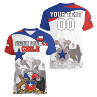 Custom Fiestas Patrias Chile Women V-Neck T-Shirt Coat Of Arms - Wonder Print Shop