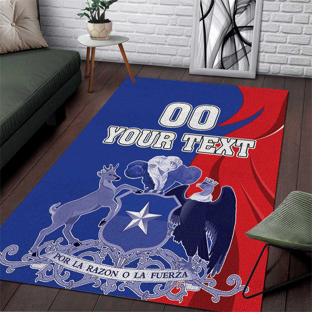Custom Chile Independence Day Area Rug Lapageria Flower With Coat Of Arms - Wonder Print Shop