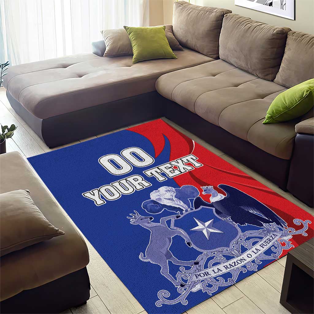 Custom Chile Independence Day Area Rug Lapageria Flower With Coat Of Arms - Wonder Print Shop