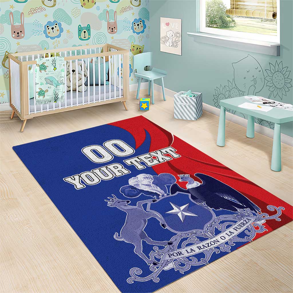 Custom Chile Independence Day Area Rug Lapageria Flower With Coat Of Arms - Wonder Print Shop