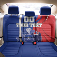 Custom Chile Independence Day Back Car Seat Cover Lapageria Flower With Coat Of Arms - Wonder Print Shop