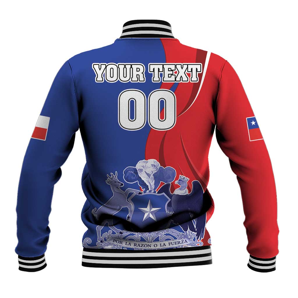 Custom Chile Independence Day Baseball Jacket Lapageria Flower With Coat Of Arms - Wonder Print Shop
