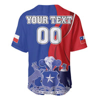 Custom Chile Independence Day Baseball Jersey Lapageria Flower With Coat Of Arms - Wonder Print Shop