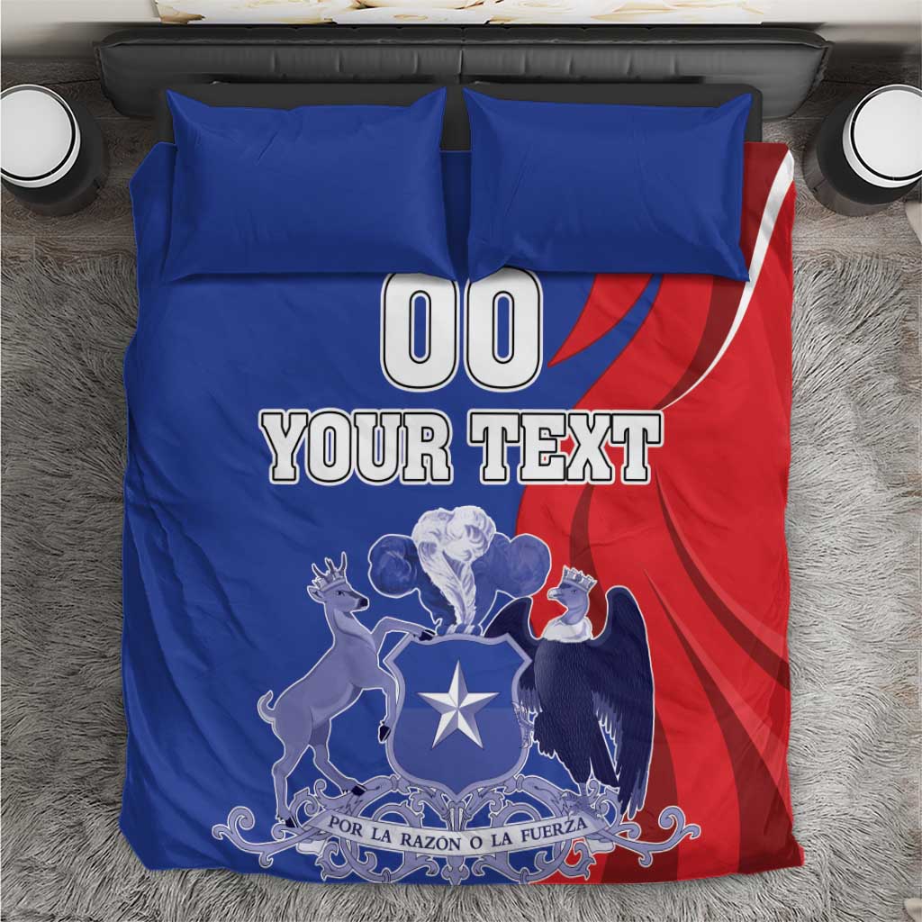 Custom Chile Independence Day Bedding Set Lapageria Flower With Coat Of Arms - Wonder Print Shop