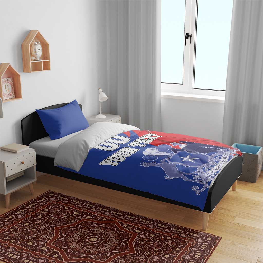 Custom Chile Independence Day Bedding Set Lapageria Flower With Coat Of Arms - Wonder Print Shop