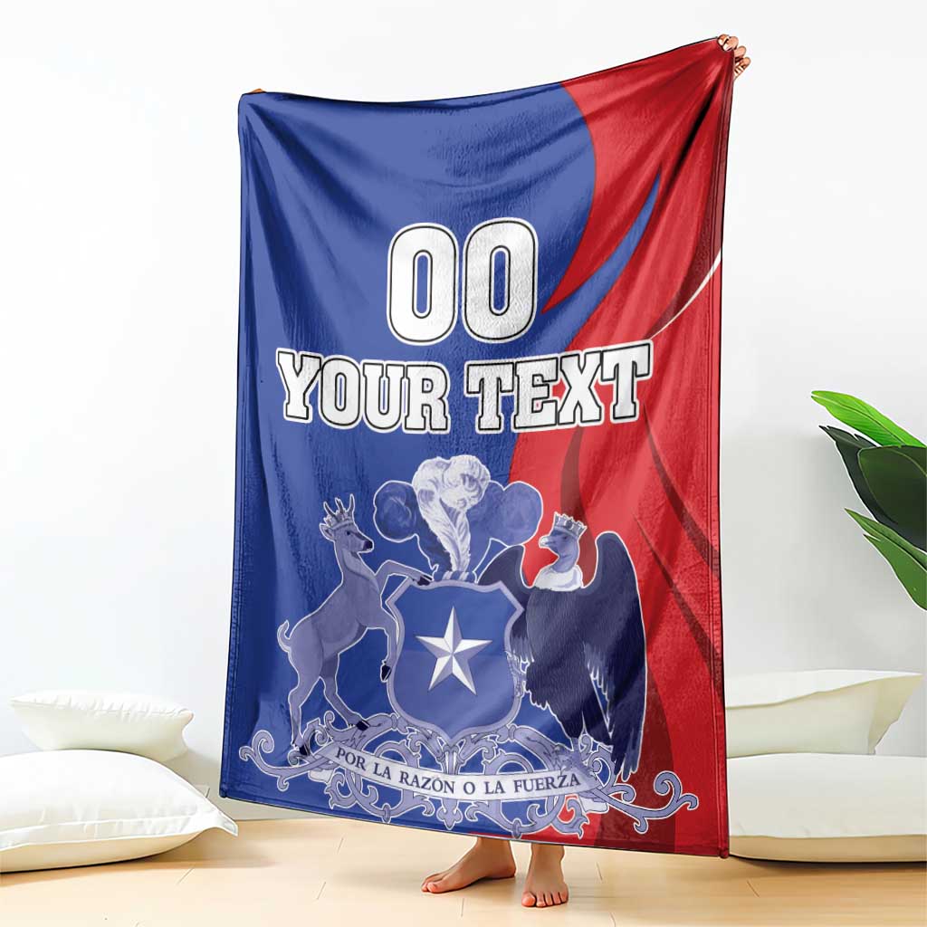 Custom Chile Independence Day Blanket Lapageria Flower With Coat Of Arms