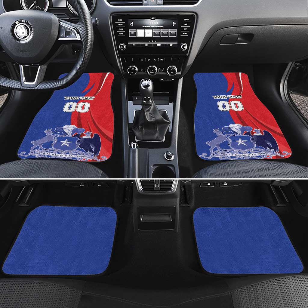 Custom Chile Independence Day Car Mats Lapageria Flower With Coat Of Arms - Wonder Print Shop