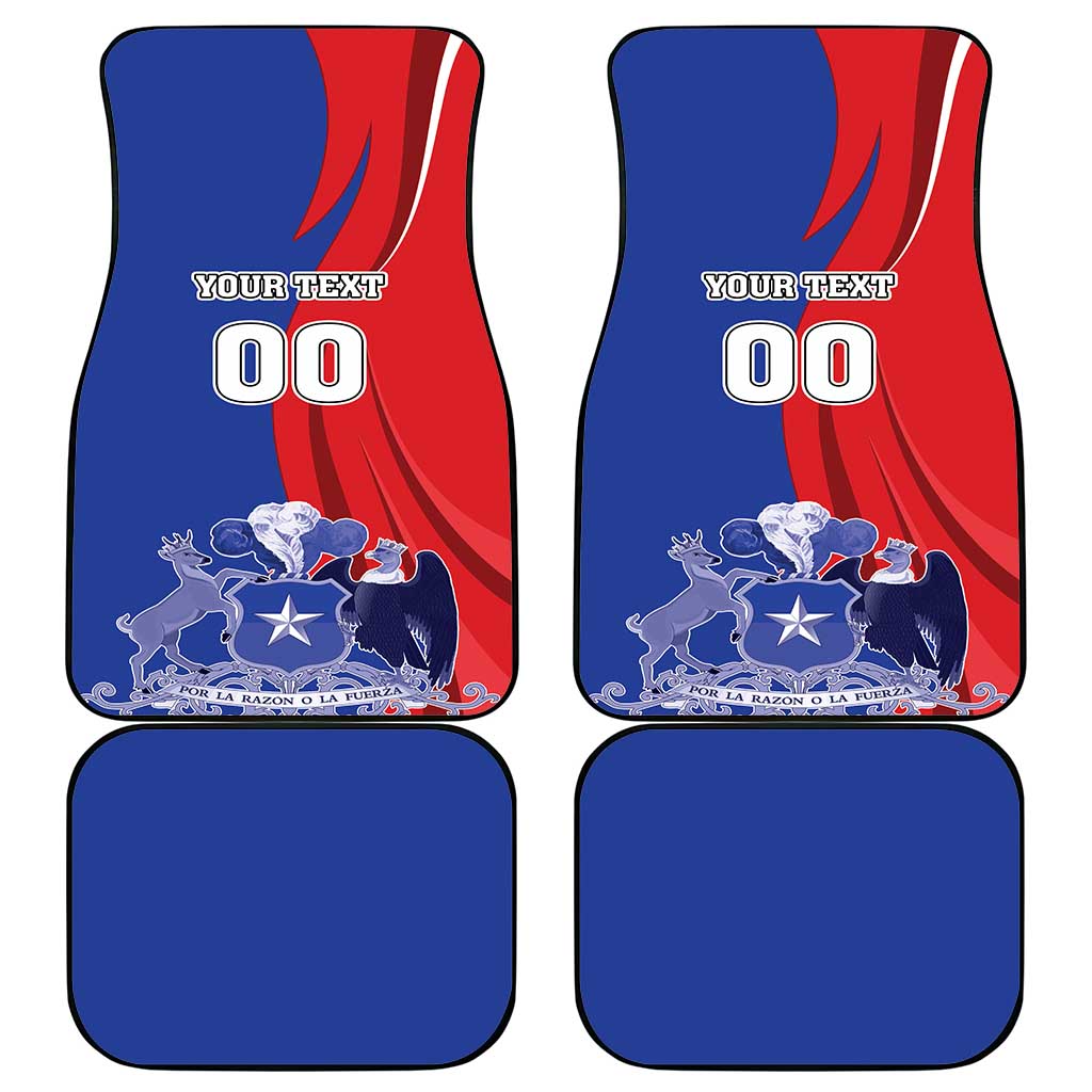 Custom Chile Independence Day Car Mats Lapageria Flower With Coat Of Arms - Wonder Print Shop