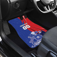 Custom Chile Independence Day Car Mats Lapageria Flower With Coat Of Arms - Wonder Print Shop