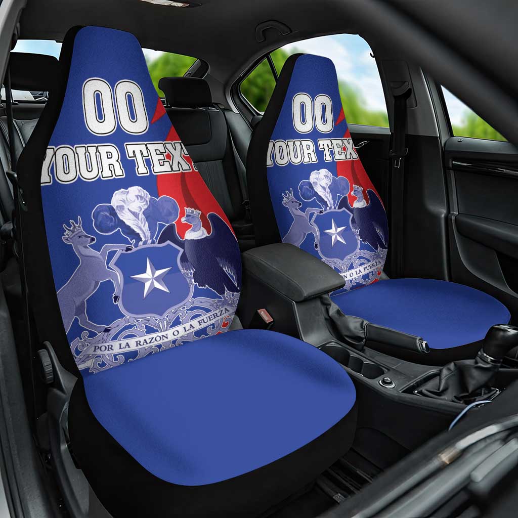 Custom Chile Independence Day Car Seat Cover Lapageria Flower With Coat Of Arms - Wonder Print Shop