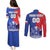 Custom Chile Independence Day Couples Matching Puletasi and Long Sleeve Button Shirt Lapageria Flower With Coat Of Arms - Wonder Print Shop