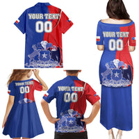 Custom Chile Independence Day Family Matching Puletasi and Hawaiian Shirt Lapageria Flower With Coat Of Arms - Wonder Print Shop