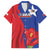 Custom Chile Independence Day Family Matching Puletasi and Hawaiian Shirt Lapageria Flower With Coat Of Arms - Wonder Print Shop