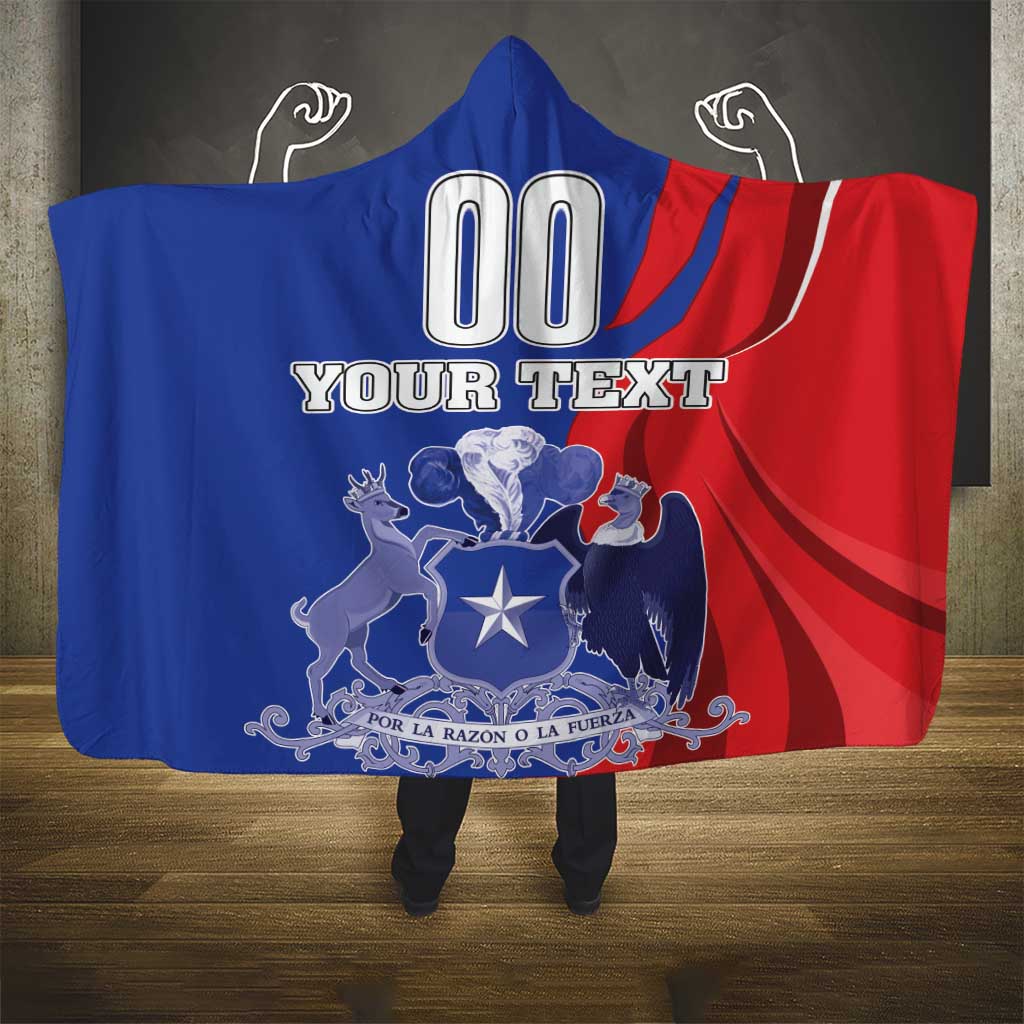 Custom Chile Independence Day Hooded Blanket Lapageria Flower With Coat Of Arms