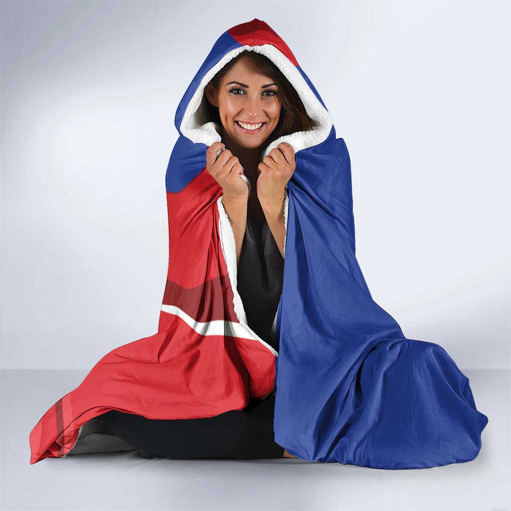 Custom Chile Independence Day Hooded Blanket Lapageria Flower With Coat Of Arms