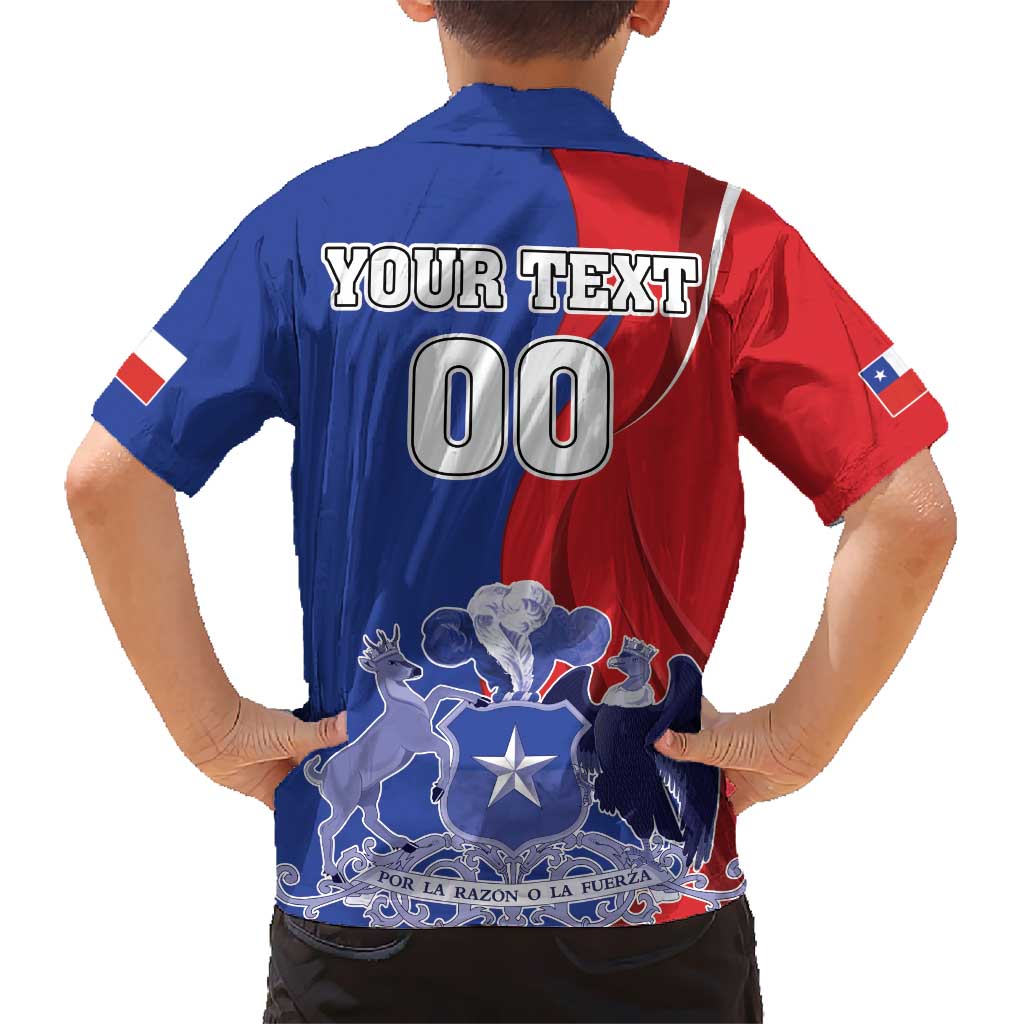 Custom Chile Independence Day Kid Hawaiian Shirt Lapageria Flower With Coat Of Arms - Wonder Print Shop