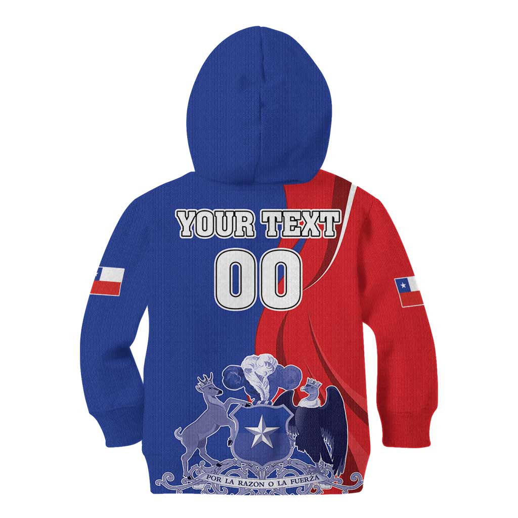 Custom Chile Independence Day Kid Hoodie Lapageria Flower With Coat Of Arms - Wonder Print Shop