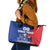 Custom Chile Independence Day Leather Tote Bag Lapageria Flower With Coat Of Arms - Wonder Print Shop