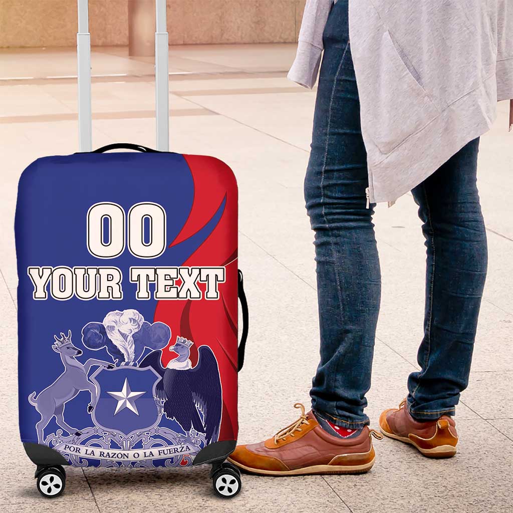 Custom Chile Independence Day Luggage Cover Lapageria Flower With Coat Of Arms - Wonder Print Shop