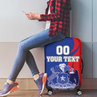 Custom Chile Independence Day Luggage Cover Lapageria Flower With Coat Of Arms - Wonder Print Shop