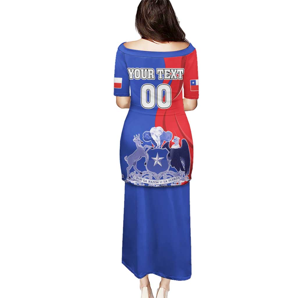 Custom Chile Independence Day Puletasi Lapageria Flower With Coat Of Arms - Wonder Print Shop