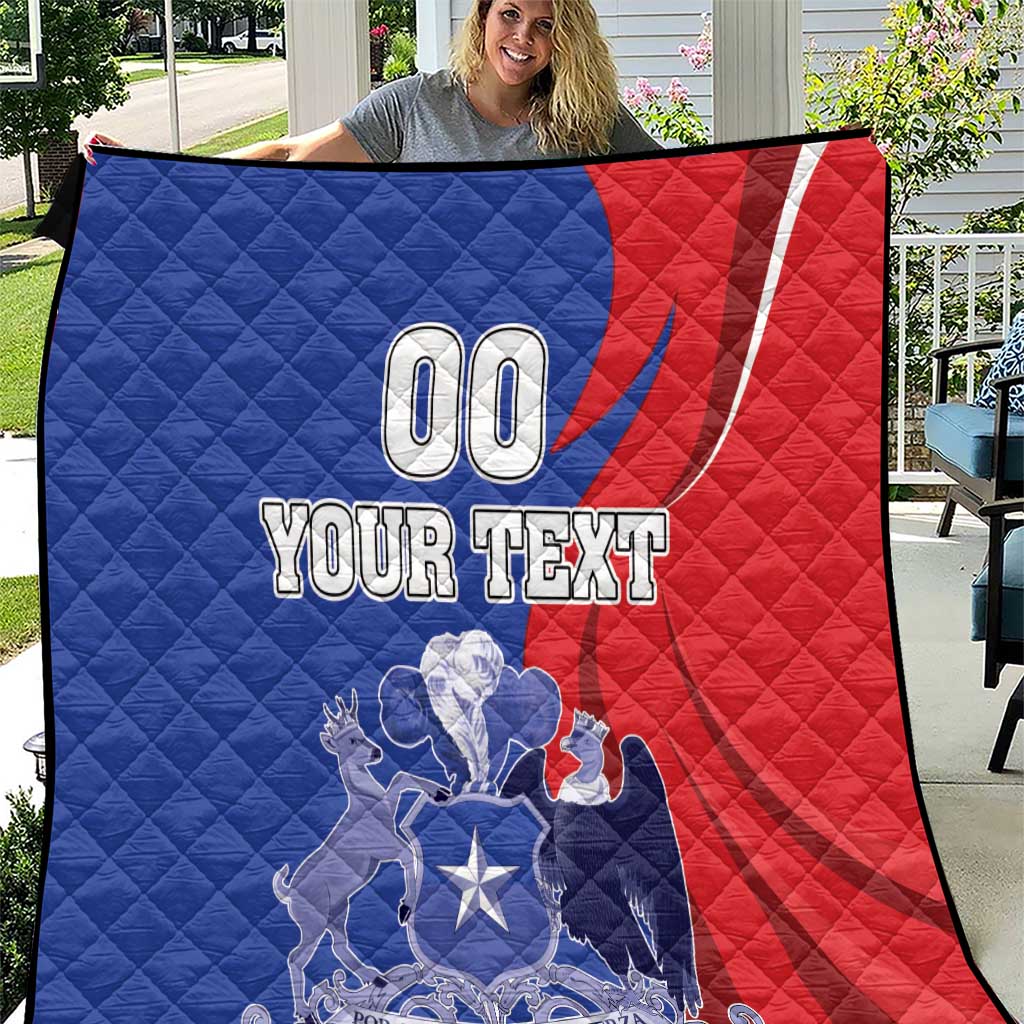 Custom Chile Independence Day Quilt Lapageria Flower With Coat Of Arms - Wonder Print Shop