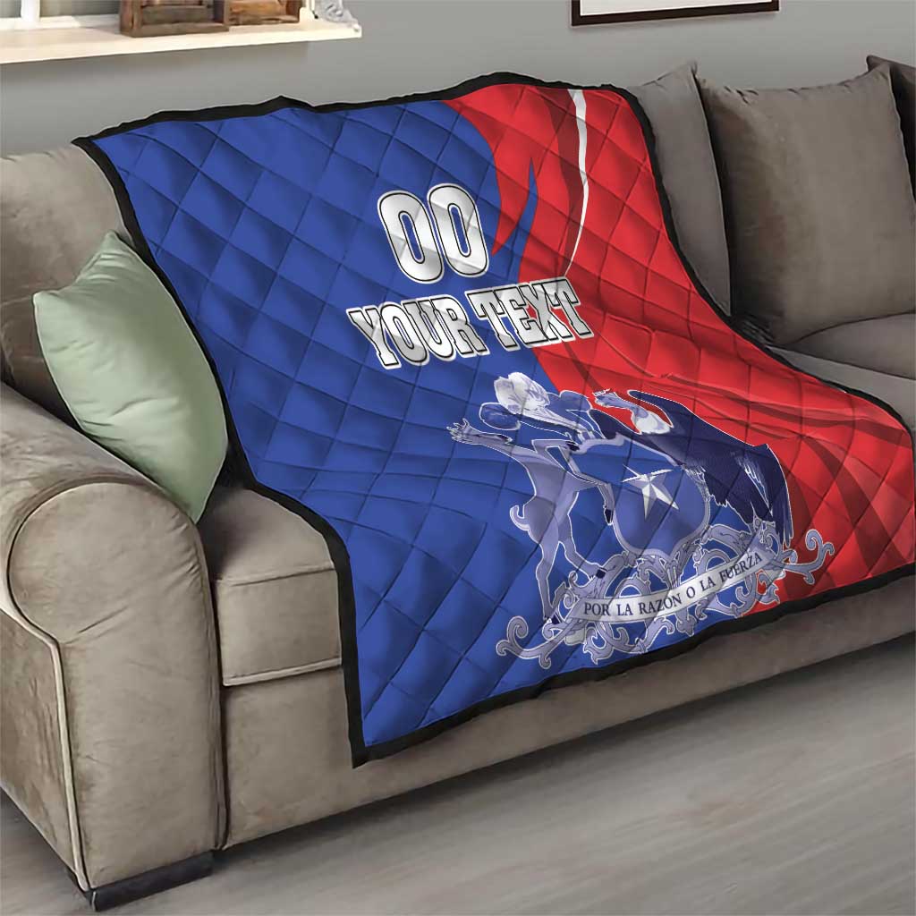 Custom Chile Independence Day Quilt Lapageria Flower With Coat Of Arms - Wonder Print Shop