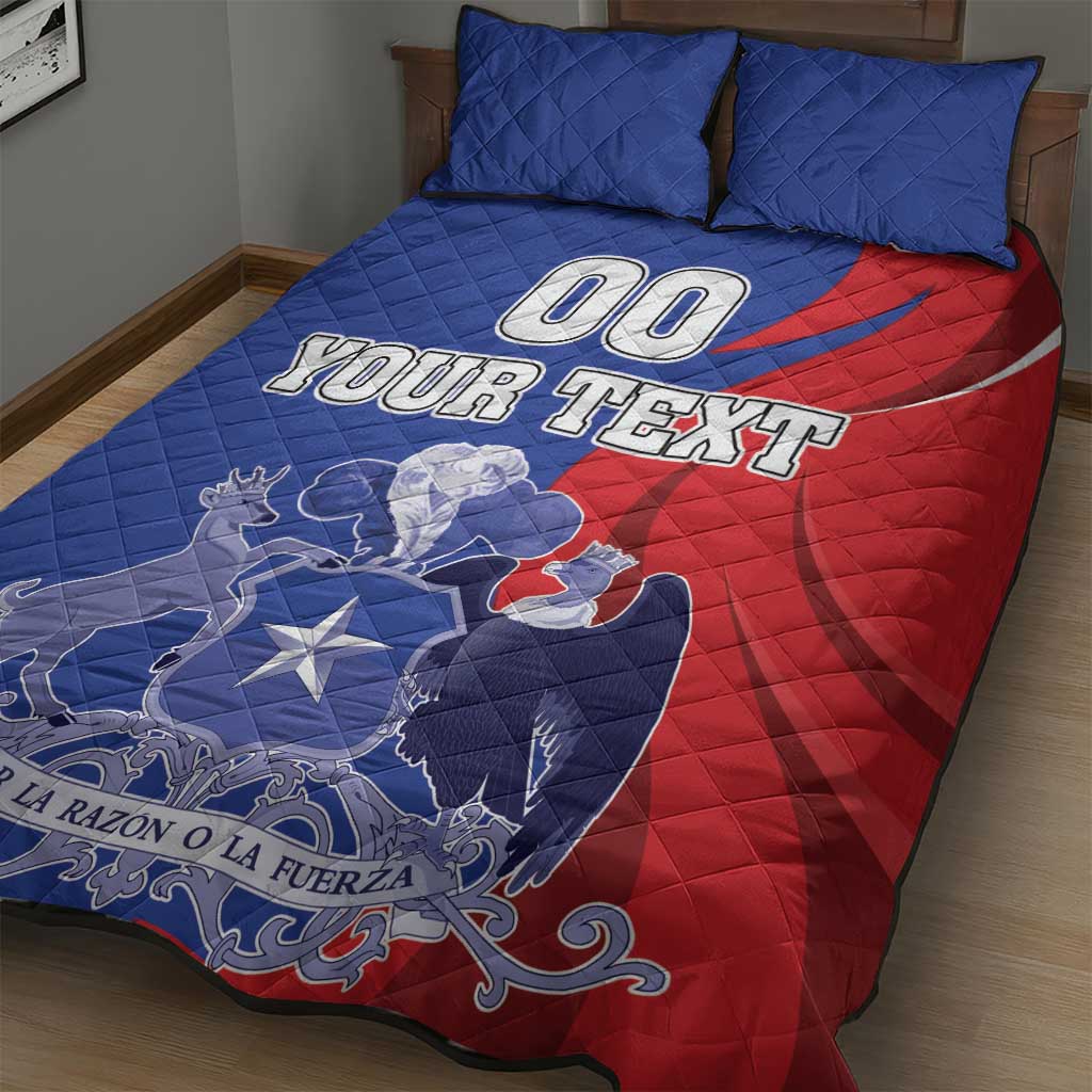 Custom Chile Independence Day Quilt Bed Set Lapageria Flower With Coat Of Arms - Wonder Print Shop