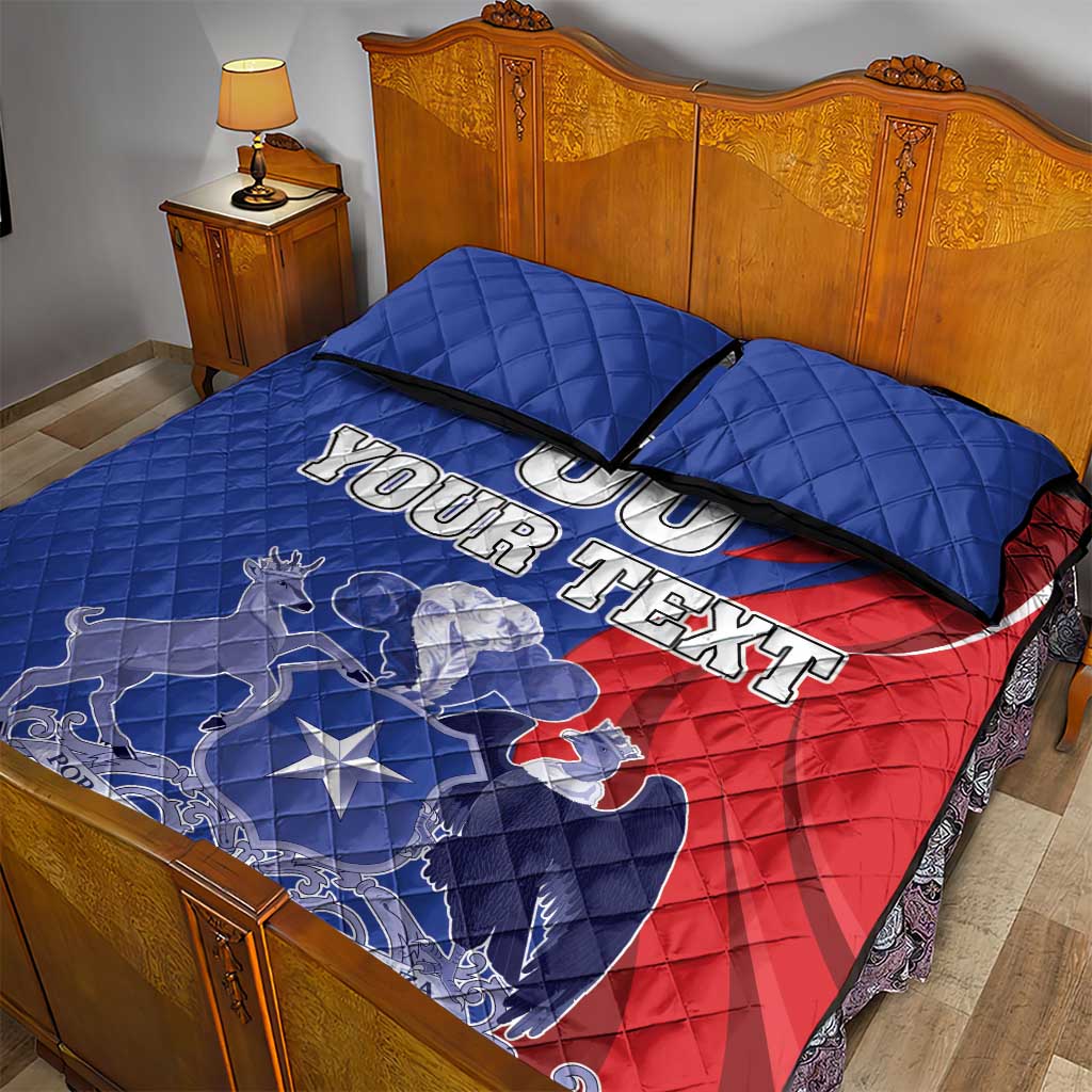 Custom Chile Independence Day Quilt Bed Set Lapageria Flower With Coat Of Arms - Wonder Print Shop