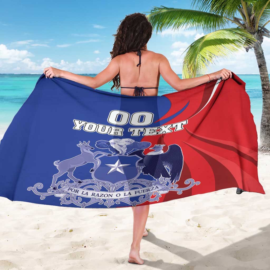 Custom Chile Independence Day Sarong Lapageria Flower With Coat Of Arms - Wonder Print Shop