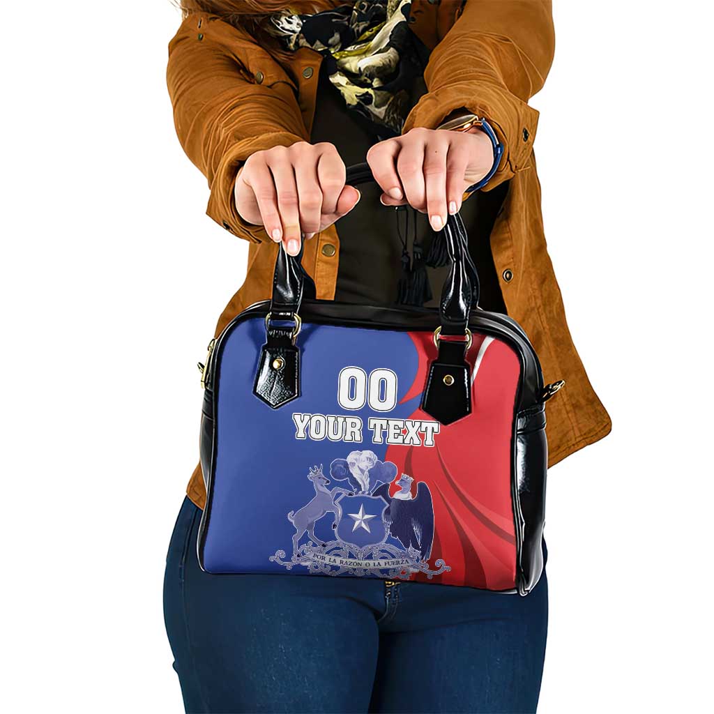 Custom Chile Independence Day Shoulder Handbag Lapageria Flower With Coat Of Arms