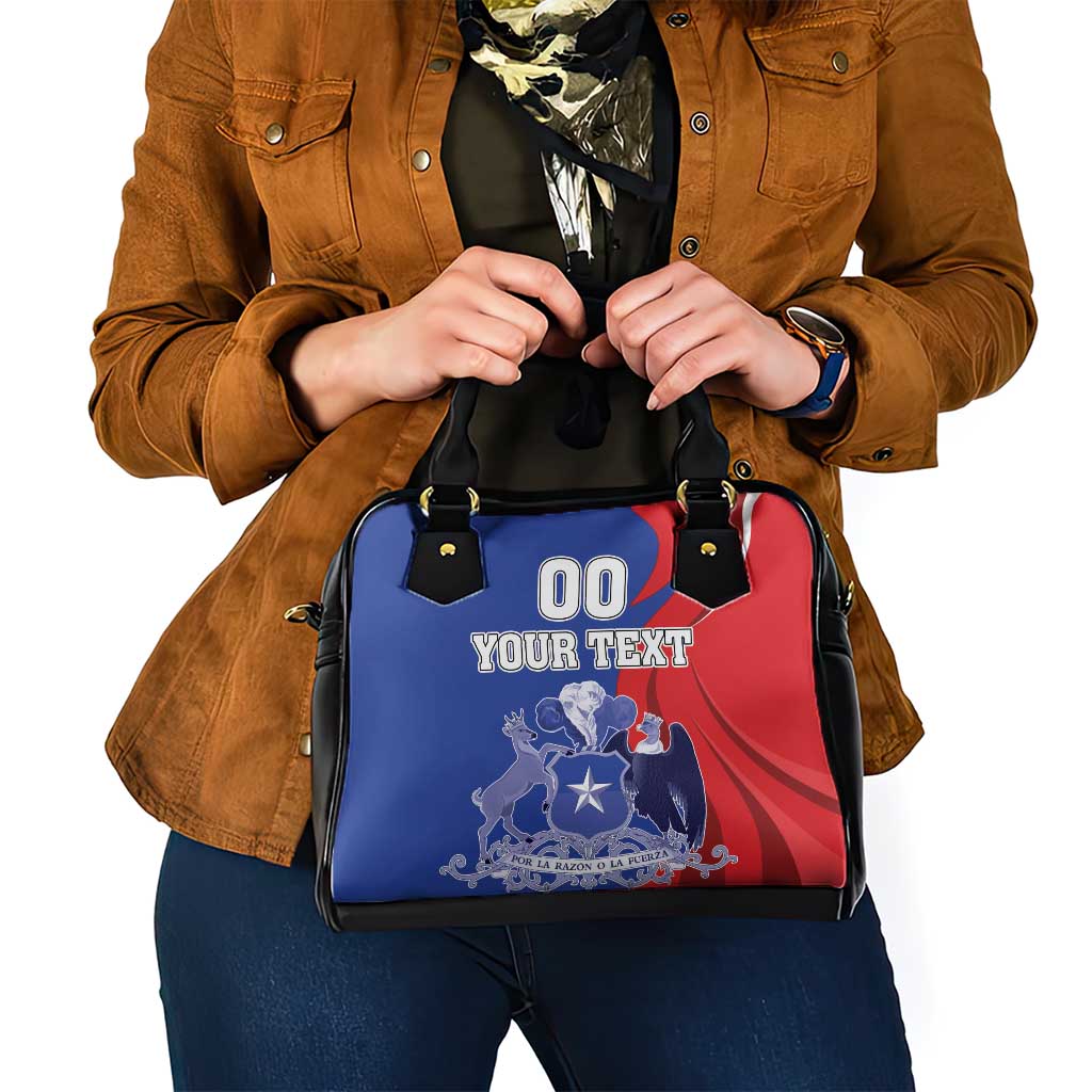 Custom Chile Independence Day Shoulder Handbag Lapageria Flower With Coat Of Arms