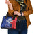 Custom Chile Independence Day Shoulder Handbag Lapageria Flower With Coat Of Arms