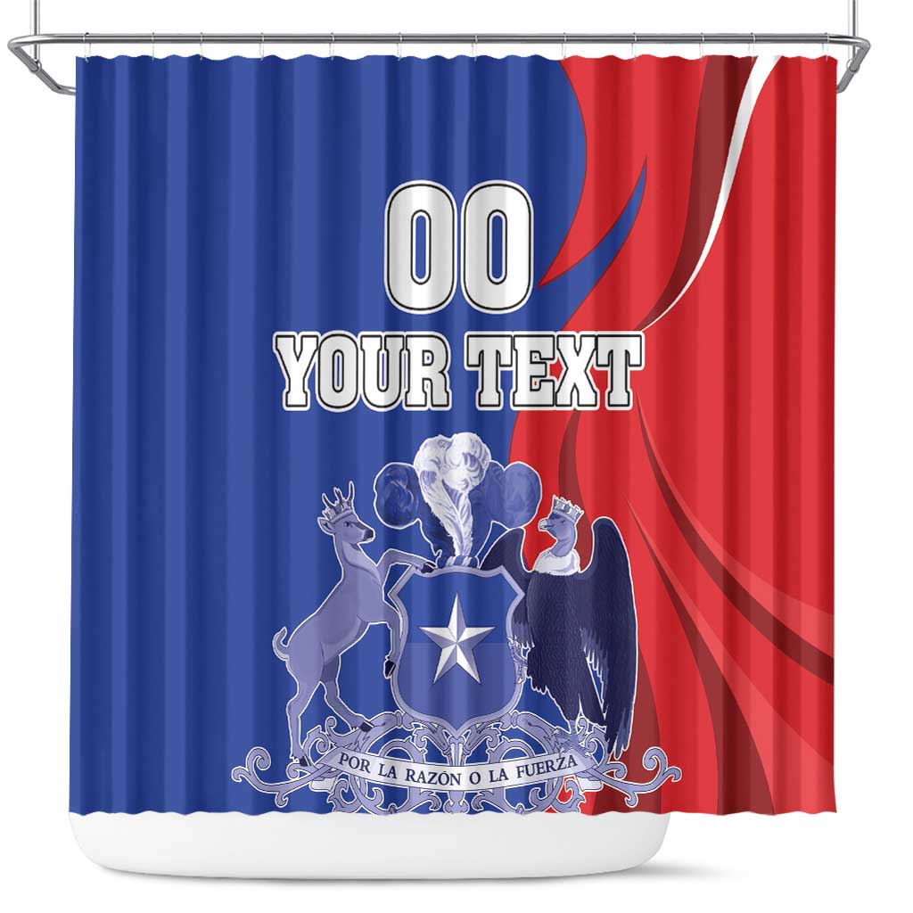 Custom Chile Independence Day Shower Curtain Lapageria Flower With Coat Of Arms