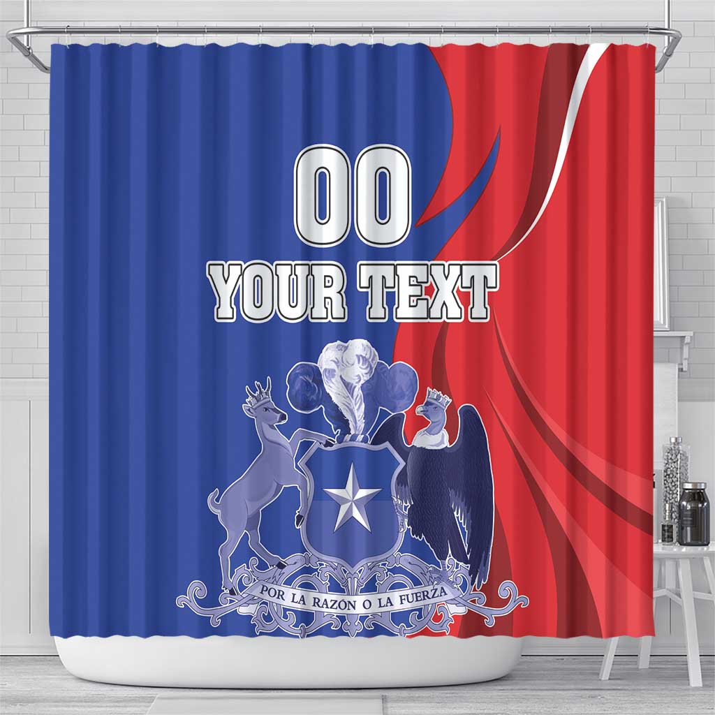 Custom Chile Independence Day Shower Curtain Lapageria Flower With Coat Of Arms