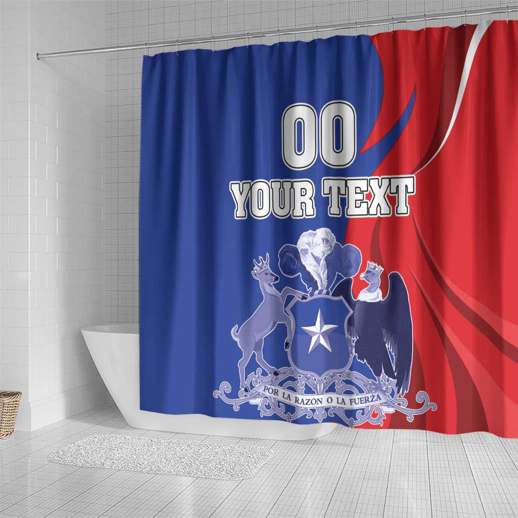 Custom Chile Independence Day Shower Curtain Lapageria Flower With Coat Of Arms